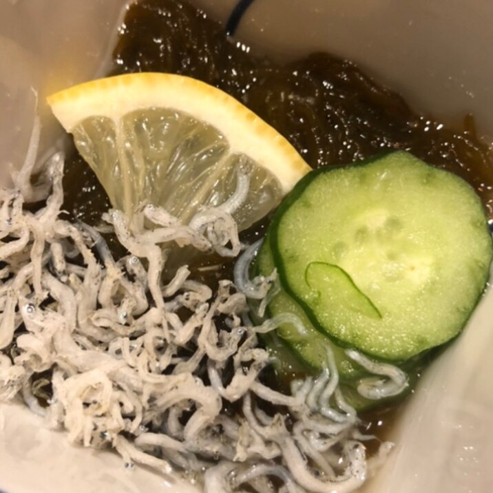 もずくとちりめんじゃこときゅうりの酢の物